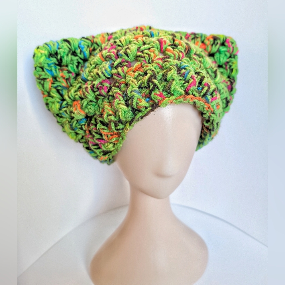 NEW, Cat ear beanie, crochet, handmade